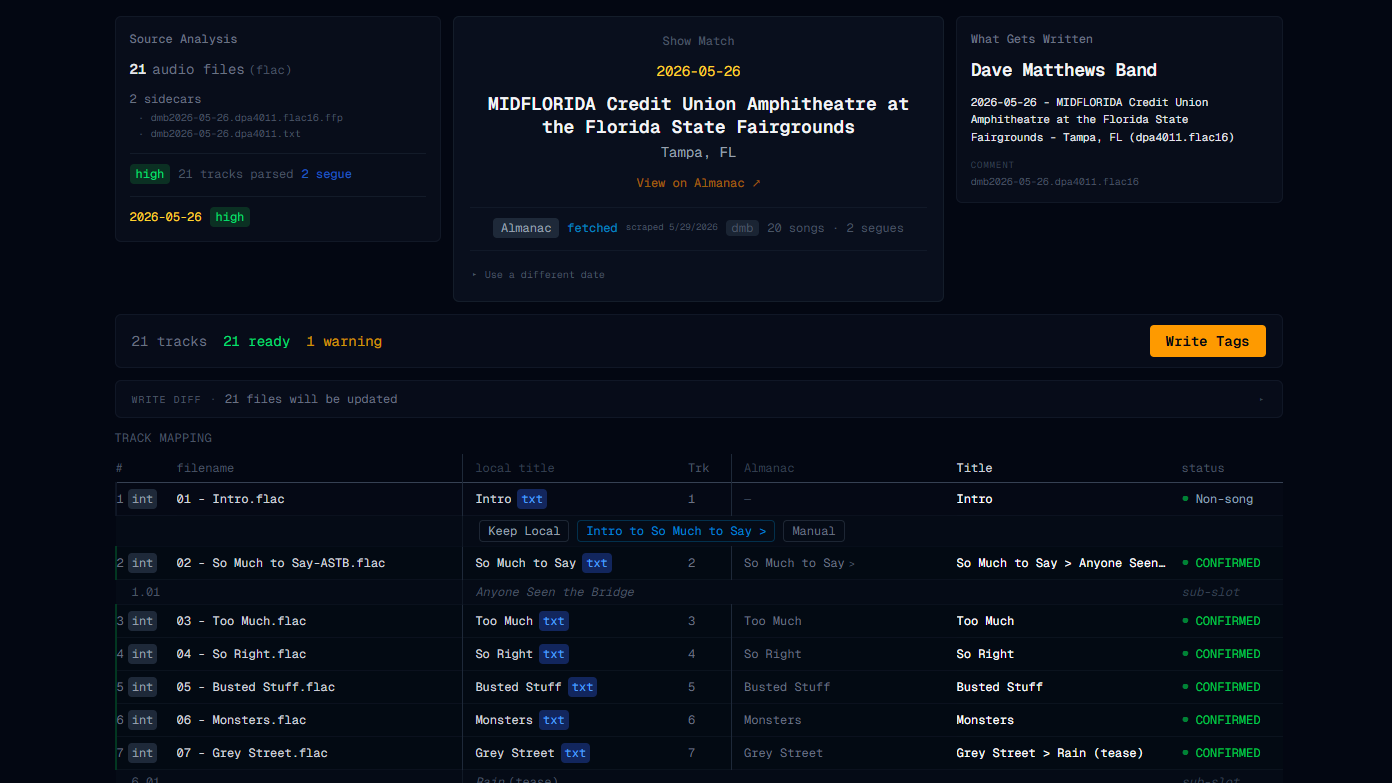Show match and tag preview